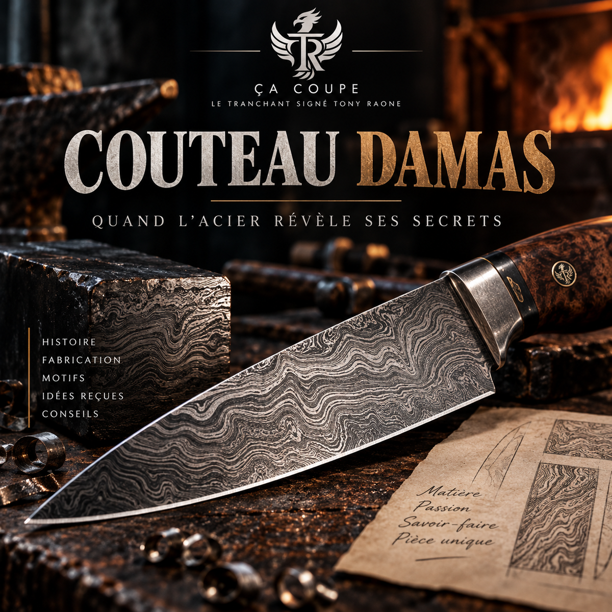 Couteau Damas : fabrication, histoire et secrets de l'acier