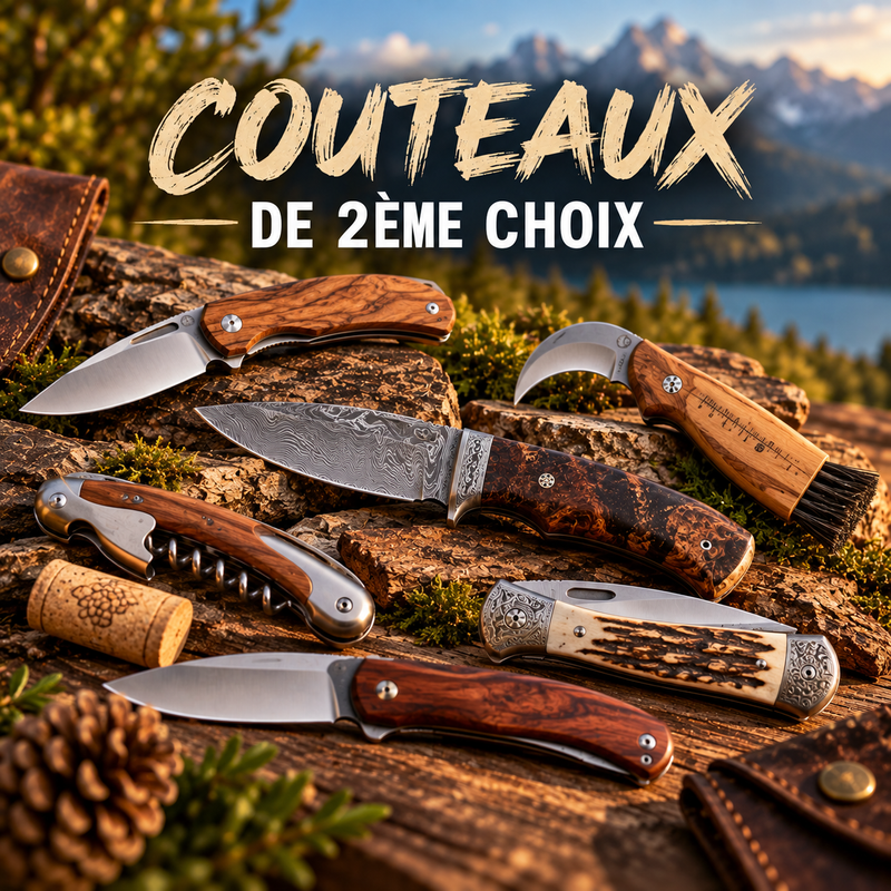 image d'un couteau pliant pour représenter la vignette de la collection des couteaux 2ème choix du site ça coupe