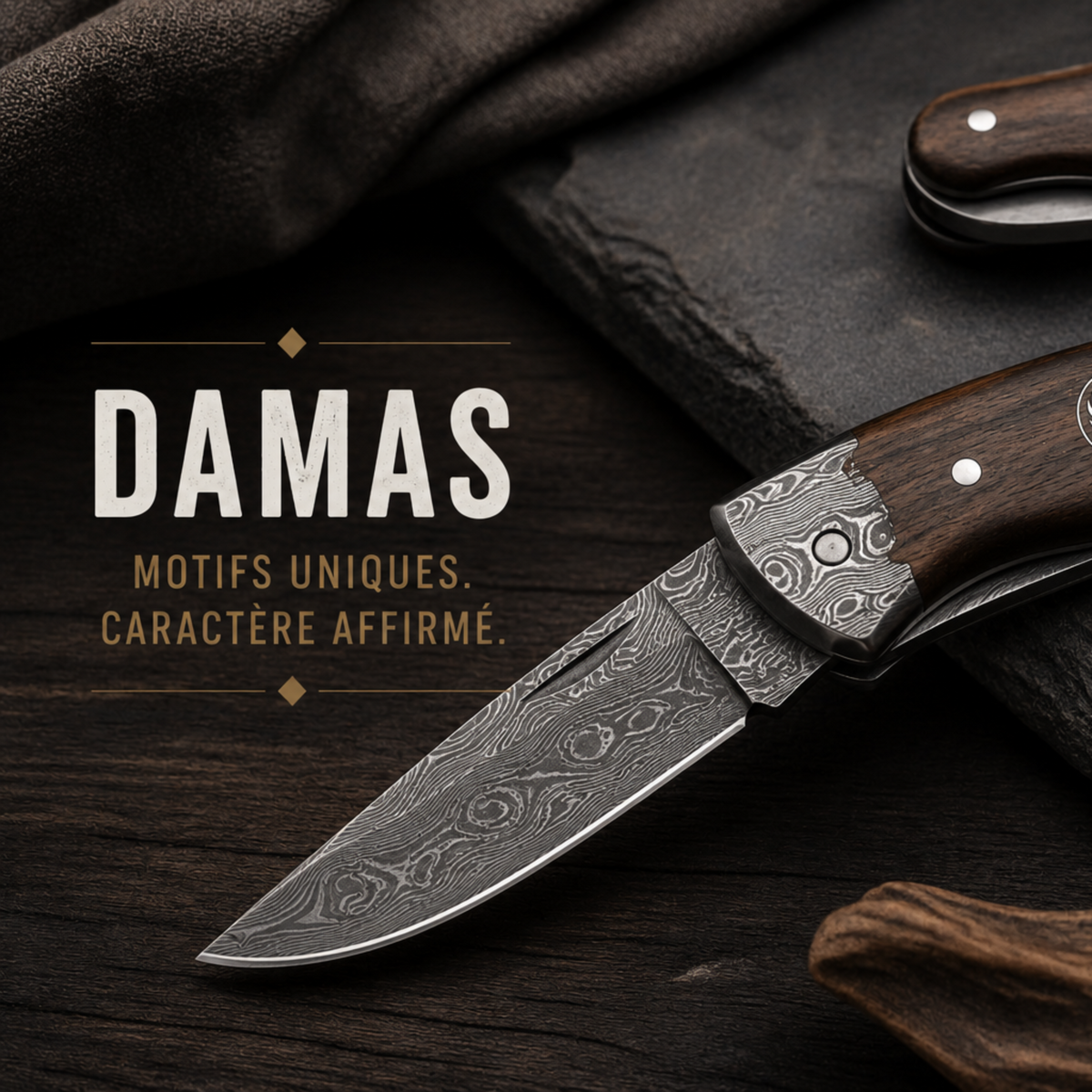 image de la collection des couteaux damas présent sur le site de ca coupe