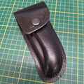 étui en croute de cuir noir pour couteau avec lame de 11.5cm
